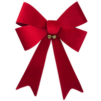 Kokarda welurowa 27349 dzwoneczki czerwony 46x33cm