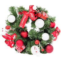 Wianek świąteczny 27365 KOKARDY i bombki 30cm