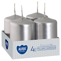 Świeca pieńkowa 60/40 m. srebrny 271 Bispol 4szt 