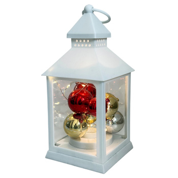 Latarnia plastikowa LED 27208 BOMBKI biały 23,5cm