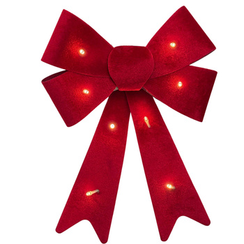 Kokarda welurowa 27352 LED czerwony 32x22cm