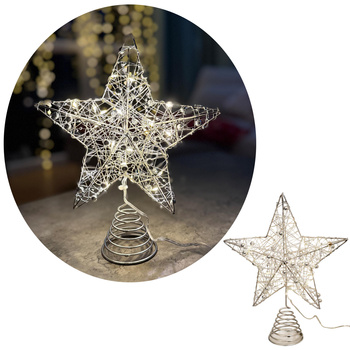 Topper świąteczny LED 27401 GWIAZDA ciepły b. 25cm