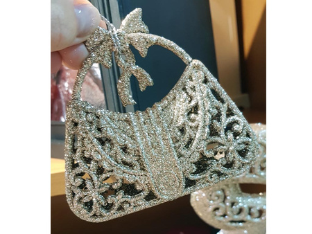 Zawieszka brokatowa SKRZYDŁA 124218 czerwony 11cm