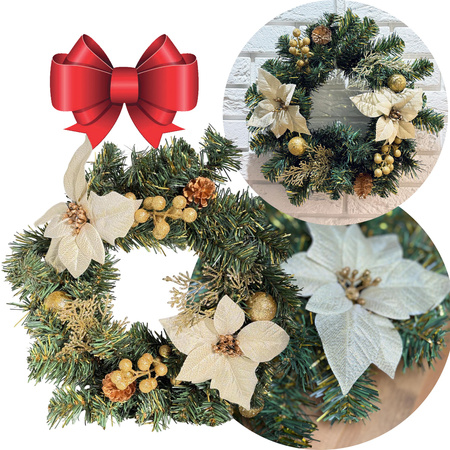 Wianek świąteczny 27368 G.BETLEJEMSKA złoty 40cm