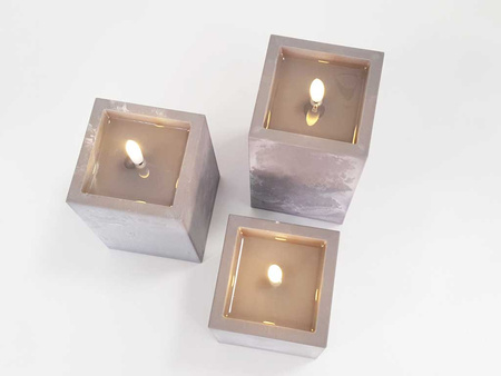 Świeca LED beton kwadrat 41/23/NWH szary 12,5x8cm