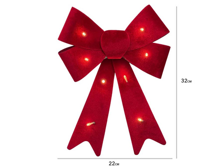 Kokarda welurowa 27352 LED czerwony 32x22cm