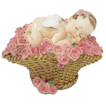 Figurka DZIECKO 114809 śpiące w koszyczku 10cm