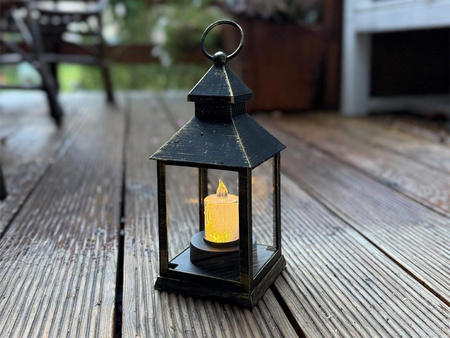 Latarnia plastikowa LED 27165 AKRYL złoty 23,5cm