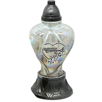 Znicz K-4564 SERCE wstążka Babcia srebrny (szt)