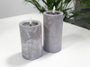 Świeca LED beton owal 44/23/NWH szary 12,5x7,5cm