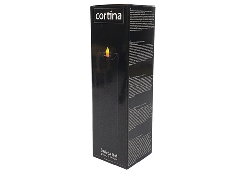 Świeca LED płomień wąska czarny 17,5/5cm 3/20/WAX