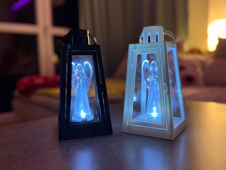 Latarnia plastikowa LED 16/22/LGS ANG czarny 20cm