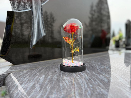 Wieczna RÓŻA led 26701 pojed.kulki czerwony 21,5cm