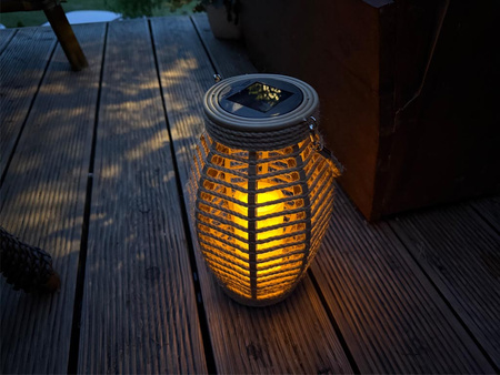 Latarnia plastikowa SOLAR 26921 brązowy 25,5x15cm