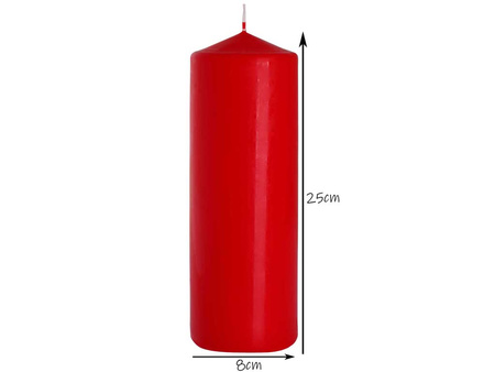 Świeca pieńkowa 250/80 czerwony 030 Bispol