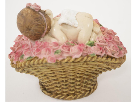 Figurka DZIECKO 114809 śpiące w koszyczku 10cm 