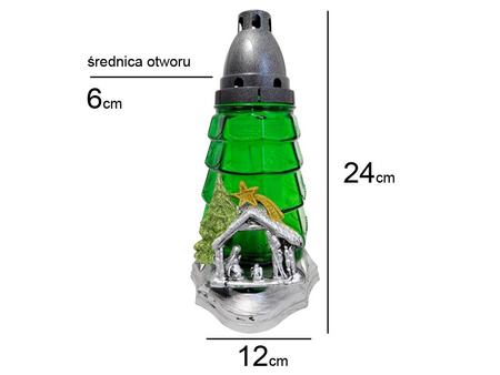Znicz BN K-6241 CHOINKA apl.szopka zielony (6szt)