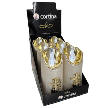 Świeca LED z krzyżem 1/23/SLC cool white 6szt 15cm