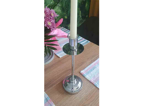 Świecznik do szpic K69-2/S metal srebrny 30,5cm