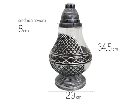 Znicz K-7682 LAMPION srebrny (6szt)