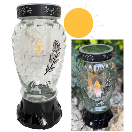 Znicz SOLAR K-8566 SERCE gałązka srebrny (8szt)