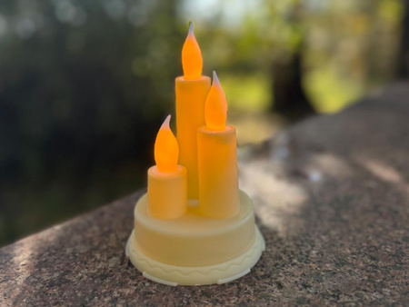 Świeca LED trio kremowy 14x8,5cm