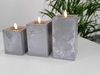 Świeca LED beton kwadrat 40/23/NWH szary 10x8cm