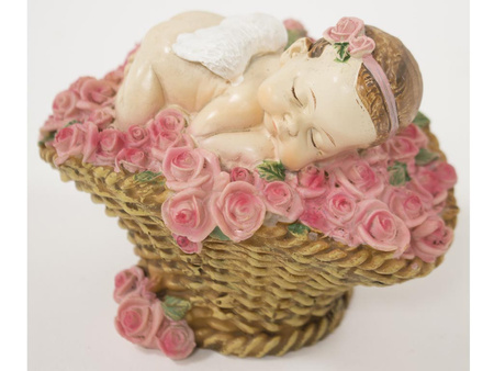 Figurka DZIECKO 114809 śpiące w koszyczku 10cm 
