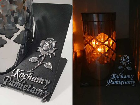 Znicz SOLAR metalowy K-6685 PAMIĘTAMY (4szt)