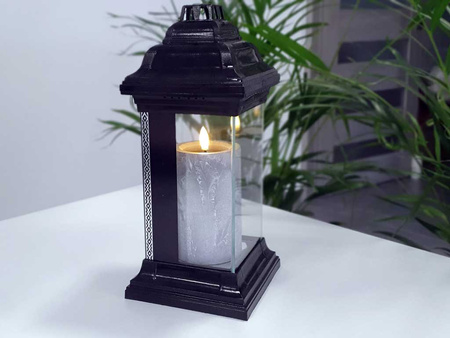 Świeca LED beton owal 43/23/NWH szary 10x7,5cm