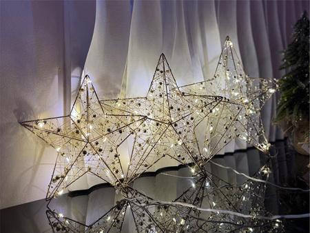 Gwiazda led 146989 duży złoty 30x30x8cm