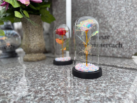 Wieczna RÓŻA led 26702 pojed.kulki różowy 21,5cm