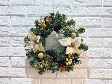 Wianek świąteczny 27368 G.BETLEJEMSKA złoty 40cm