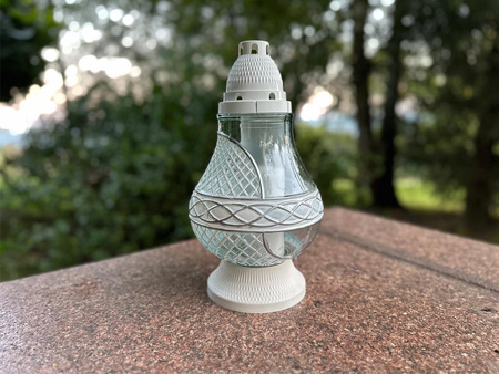 Znicz K-7699 LAMPION biały/srebrny (6szt)