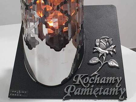 Znicz SOLAR metalowy K-6685 PAMIĘTAMY (4szt)