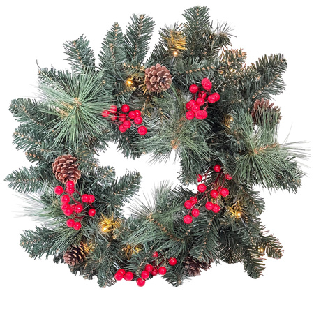 Wianek świąteczny LED 27370 OWOCE 50cm