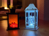 Latarnia plastikowa LED 26566 ANIOŁ biały 31cm
