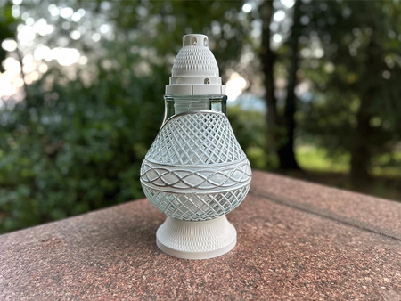 Znicz K-7699 LAMPION biały/srebrny (6szt)
