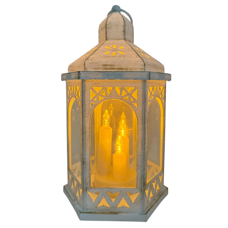 Latarnia plastikowa LED 26567 ŚWIECZKI biały 31cm