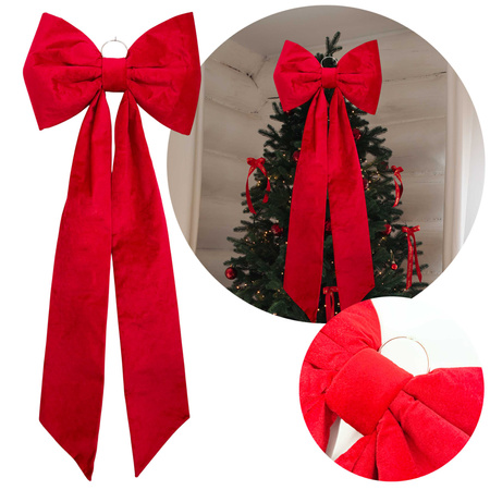 Kokarda welurowa 27344 czerwony 130x50cm