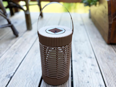 Latarnia plastikowa SOLAR 27111 brązowy 24x14cm