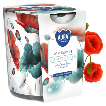 Świeca w szkle SN72s-60 Bispol - Wild flowers