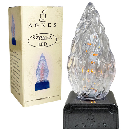 Świeca LED AGNES szyszka biały 15x6,5cm