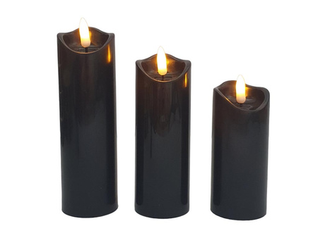 Świeca LED płomień wąska czarny 17,5/5cm 3/20/WAX