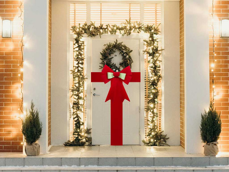 Kokarda welurowa 27351 zestaw z szarfą czerwony