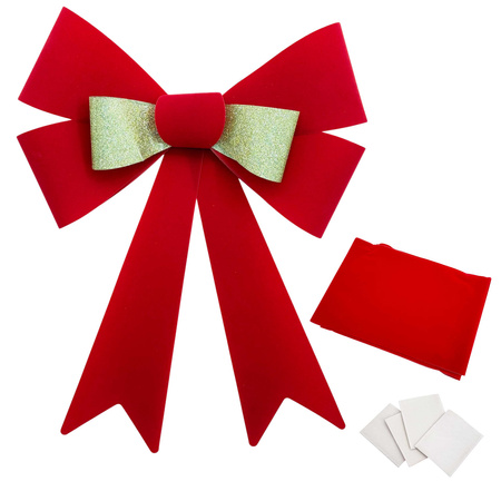 Kokarda welurowa 27351 zestaw z szarfą czerwony