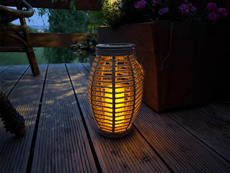 Latarnia plastikowa SOLAR 26921 brązowy 25,5x15cm