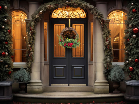 Wianek świąteczny 27393 OWOCE pleciony 30cm