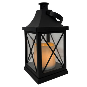 Latarnia plastikowa LED 15/18/YZE czarny 21cm