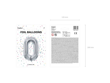 Balon foliowy cyfra FB1M-0-018 0 srebrny 86cm